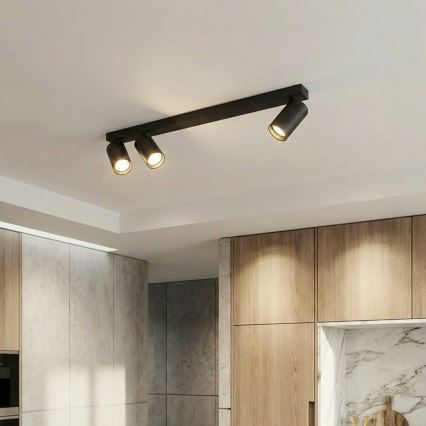 BRILAGI - Lámpara de techo con 3 focos SELE LONG 3xGU10/30W/230V negra