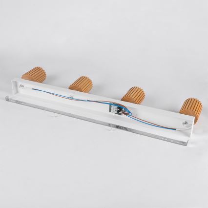 Brilagi - Lámpara de techo con 4 focos MODERN WOOD 4xGU10/8W/230V madera/blanco