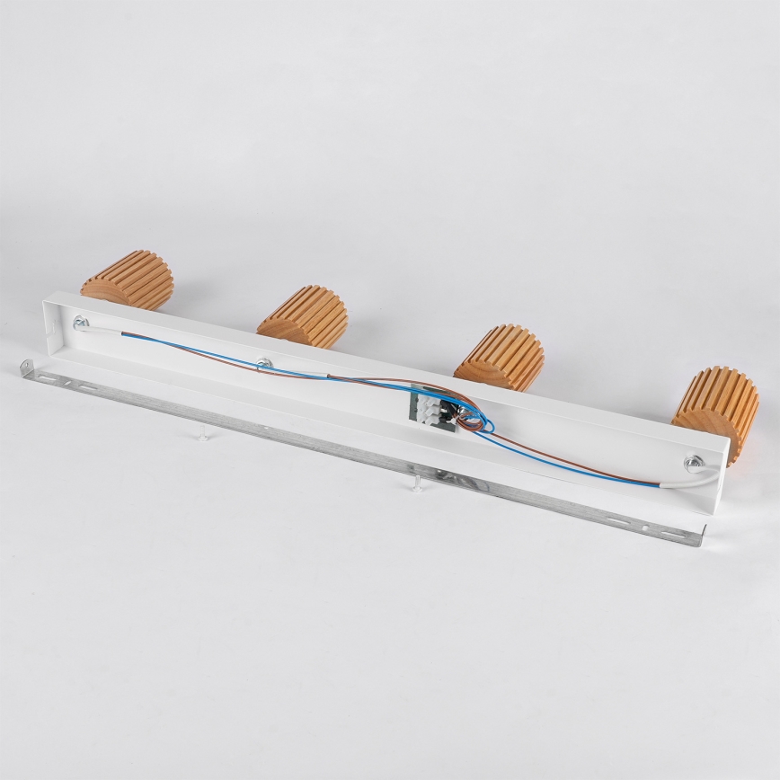 Brilagi - Lámpara de techo con 4 focos MODERN WOOD 4xGU10/8W/230V madera/blanco