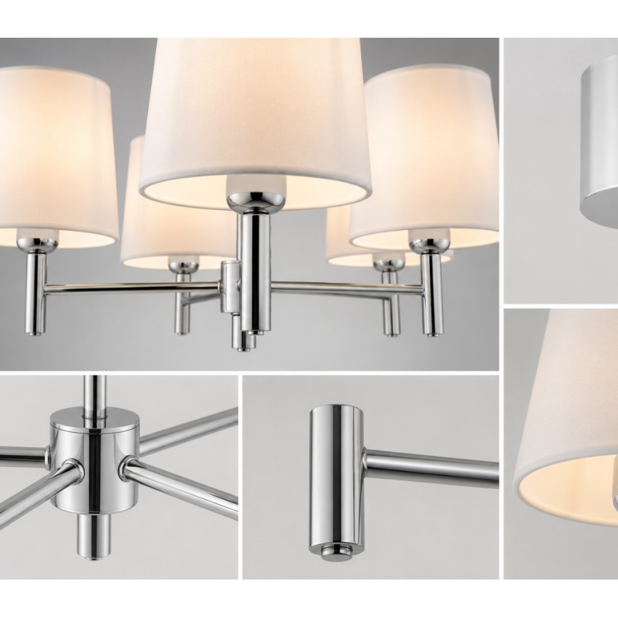 Brilagi - Lámpara de techo con barra MONTE 5xE27/60W/230V crema/cromo brillante