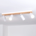 Brilagi - Lámpara de techo con focos SELE WOOD 4xGU10/30W/230V blanco/madera