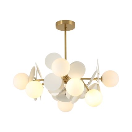 Brilagi - Lámpara de techo con varilla BALMO 8xG9/9W/230V Ø 60 cm oro/blanco