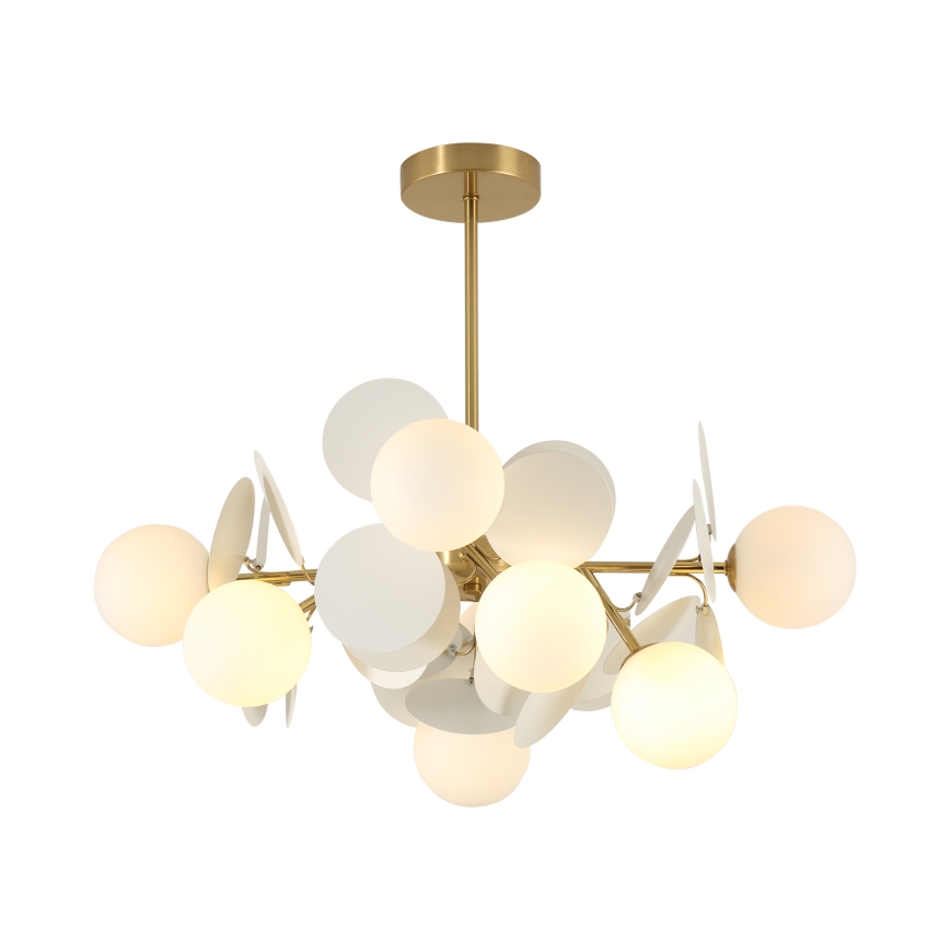 Brilagi - Lámpara de techo con varilla BALMO 8xG9/9W/230V Ø 60 cm oro/blanco