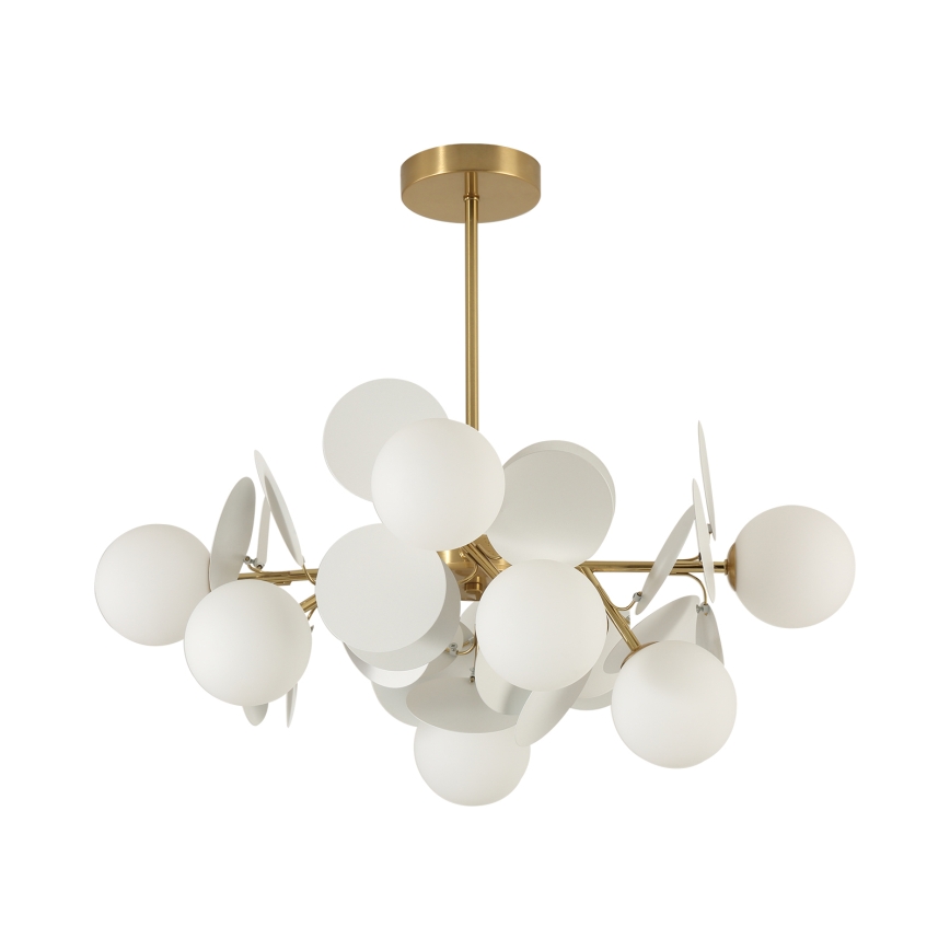 Brilagi - Lámpara de techo con varilla BALMO 8xG9/9W/230V Ø 60 cm oro/blanco