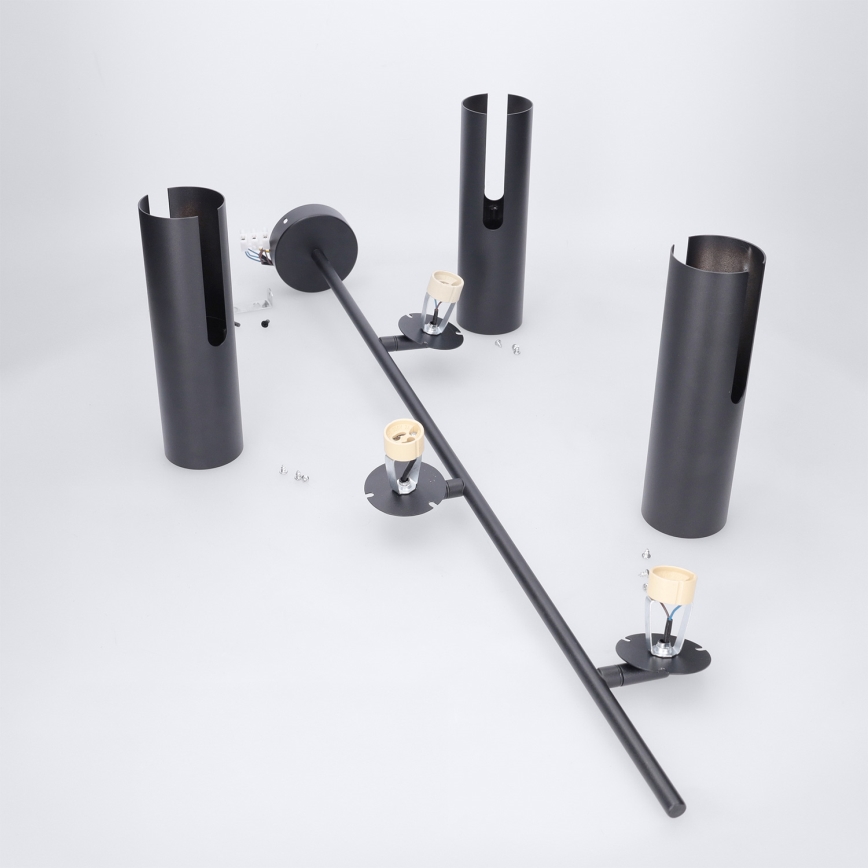 Brilagi - Lámpara de techo con varilla BRANCH 3xGU10/30W/230V negra