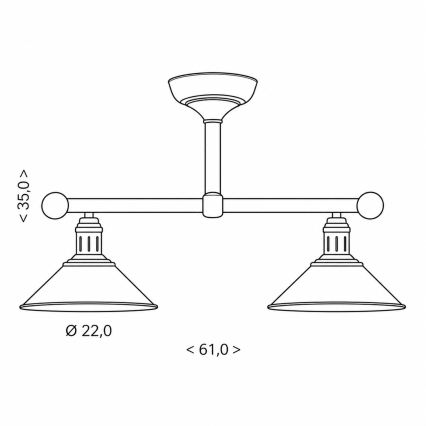 BRILAGI - Lámpara de techo con varilla FORGE 2xE27/60W/230V cobre/pátina
