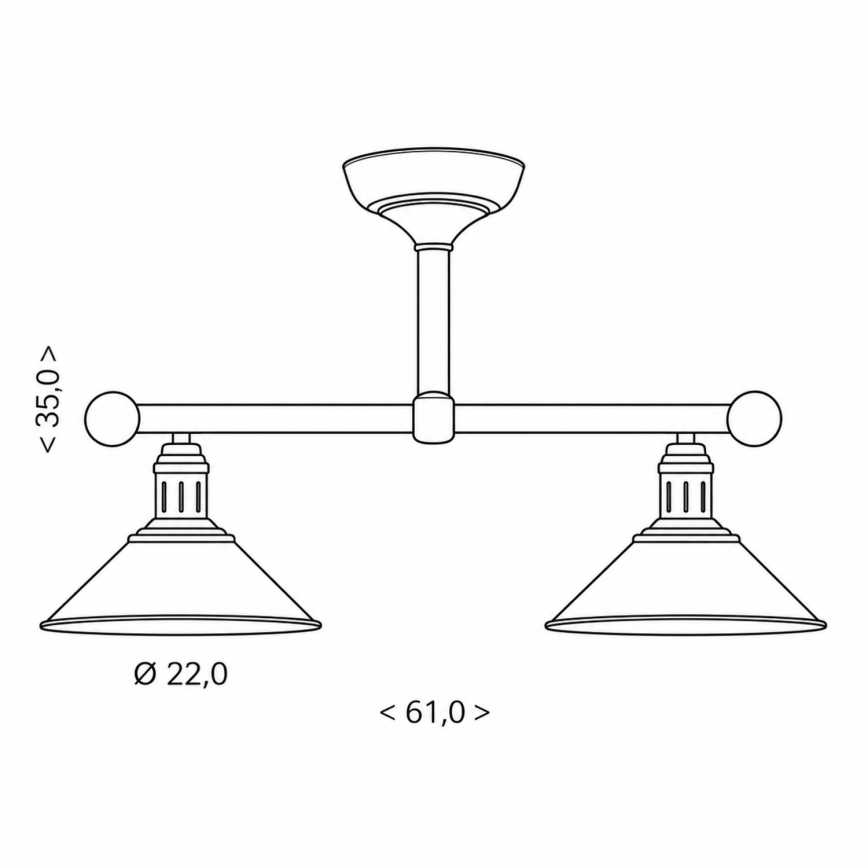 BRILAGI - Lámpara de techo con varilla FORGE 2xE27/60W/230V cobre/pátina