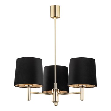 Brilagi - Lámpara de techo con varilla MONTE 3xE27/15W/230V negro/dorado