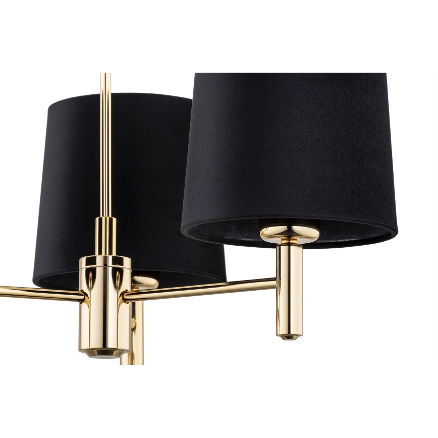 Brilagi - Lámpara de techo con varilla MONTE 3xE27/15W/230V negro/dorado