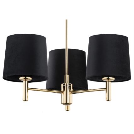 Brilagi - Lámpara de techo con varilla MONTE 3xE27/15W/230V negro/dorado