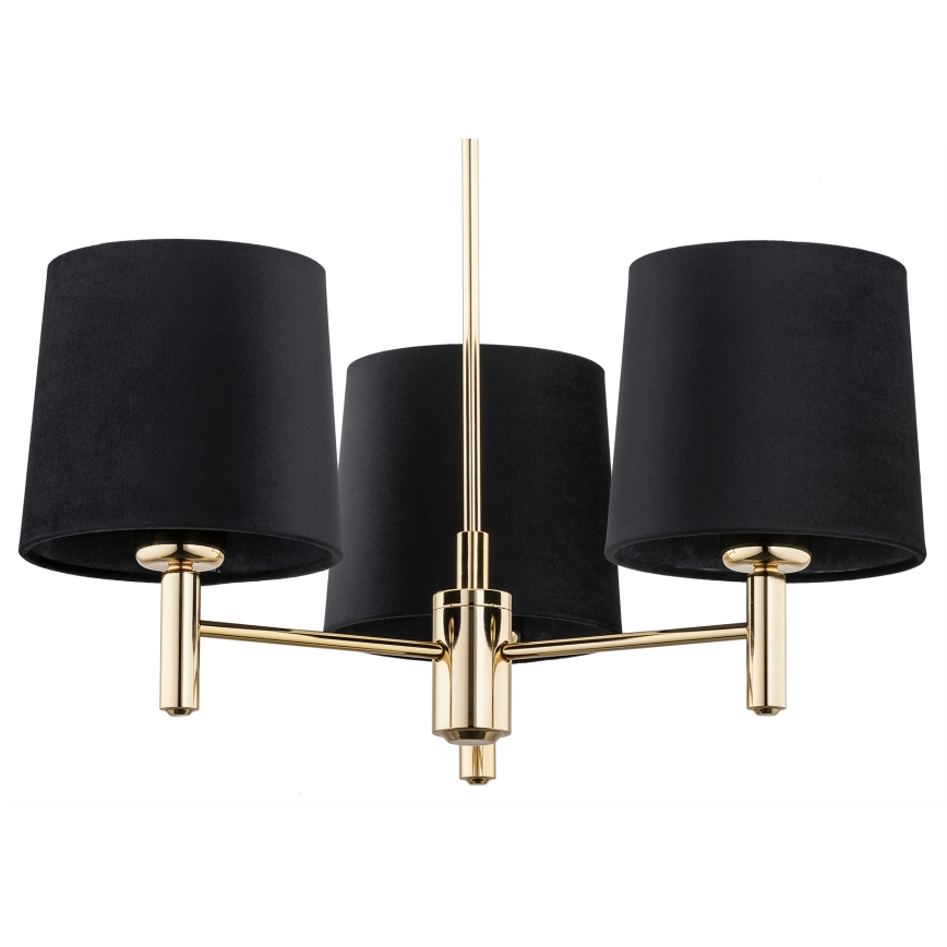 Brilagi - Lámpara de techo con varilla MONTE 3xE27/15W/230V negro/dorado