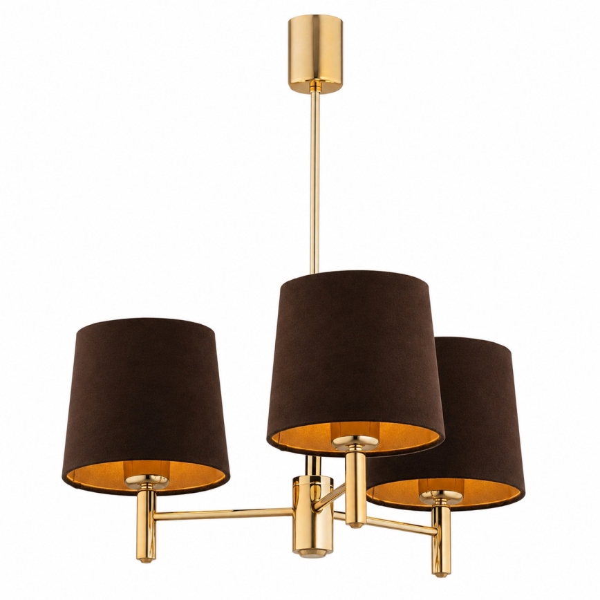 BRILAGI - Lámpara de techo con varilla MONTE 3xE27/60W/230V marrón/dorado