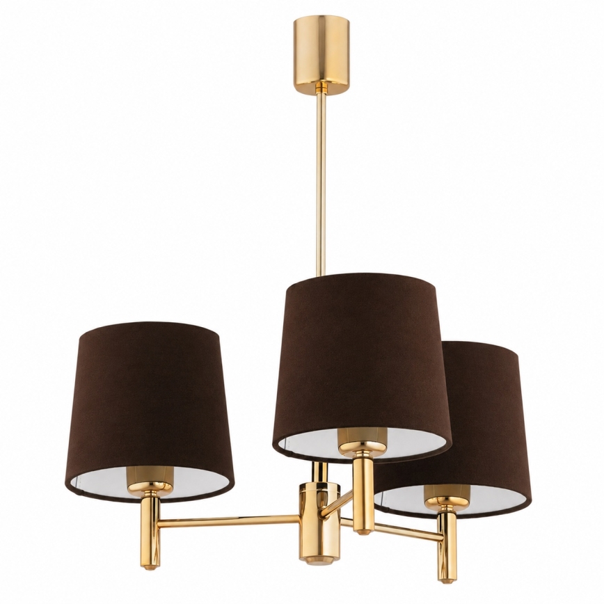 BRILAGI - Lámpara de techo con varilla MONTE 3xE27/60W/230V marrón/dorado