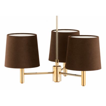 BRILAGI - Lámpara de techo con varilla MONTE 3xE27/60W/230V marrón/dorado