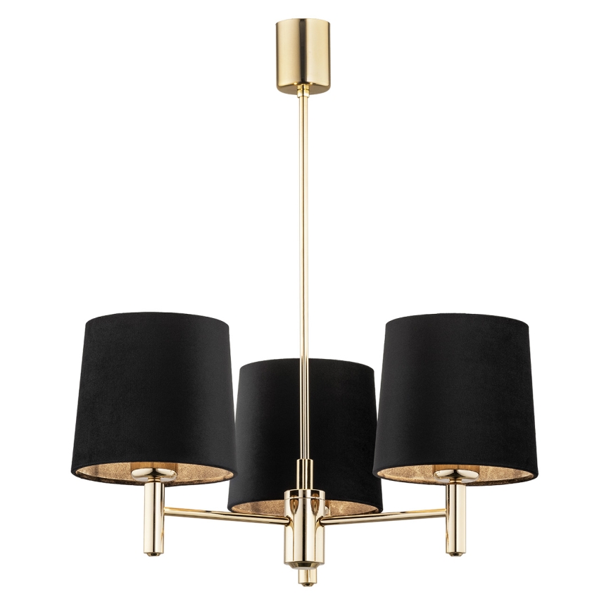 BRILAGI - Lámpara de techo con varilla MONTE 3xE27/60W/230V negro/dorado