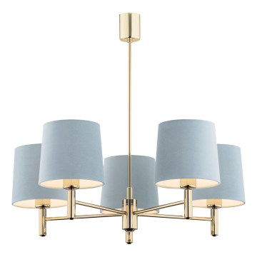 Brilagi - Lámpara de techo con varilla MONTE 5xE27/15W/230V azul/dorado