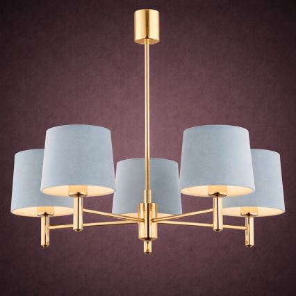 Brilagi - Lámpara de techo con varilla MONTE 5xE27/15W/230V azul/dorado