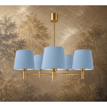 Brilagi - Lámpara de techo con varilla MONTE 5xE27/15W/230V azul/dorado