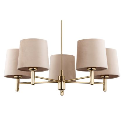 Brilagi - Lámpara de techo con varilla MONTE 5xE27/15W/230V beige/dorado