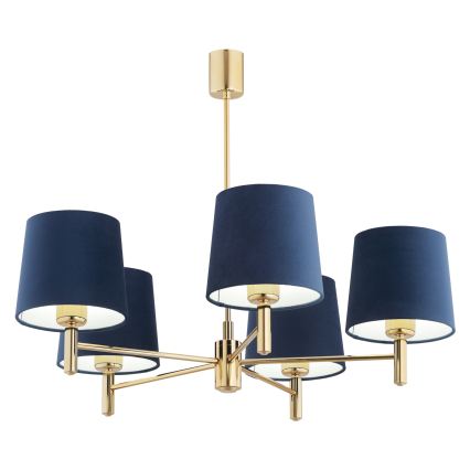 BRILAGI - Lámpara de techo con varilla MONTE 5xE27/60W/230V azul/dorado