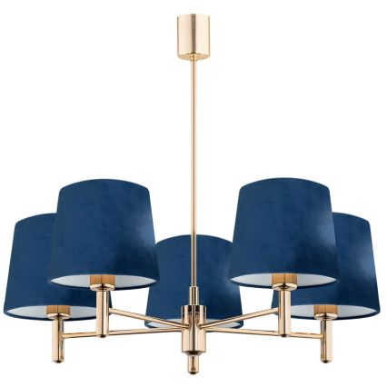 BRILAGI - Lámpara de techo con varilla MONTE 5xE27/60W/230V azul/dorado