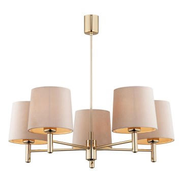 Brilagi - Lámpara de techo con varilla MONTE 5xE27/60W/230V beige/dorado