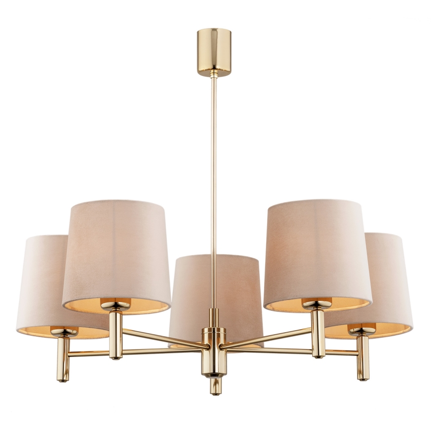 BRILAGI - Lámpara de techo con varilla MONTE 5xE27/60W/230V beige/dorado