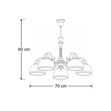 BRILAGI - Lámpara de techo con varilla TAURUS 5xE27/15W/230V Ø 70 cm bronce