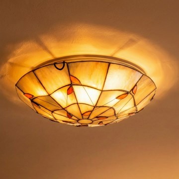 Brilagi - lámpara de techo con vitrales estilo Tiffany FOLIA 2xE27/60W/230V Ø 40 cm