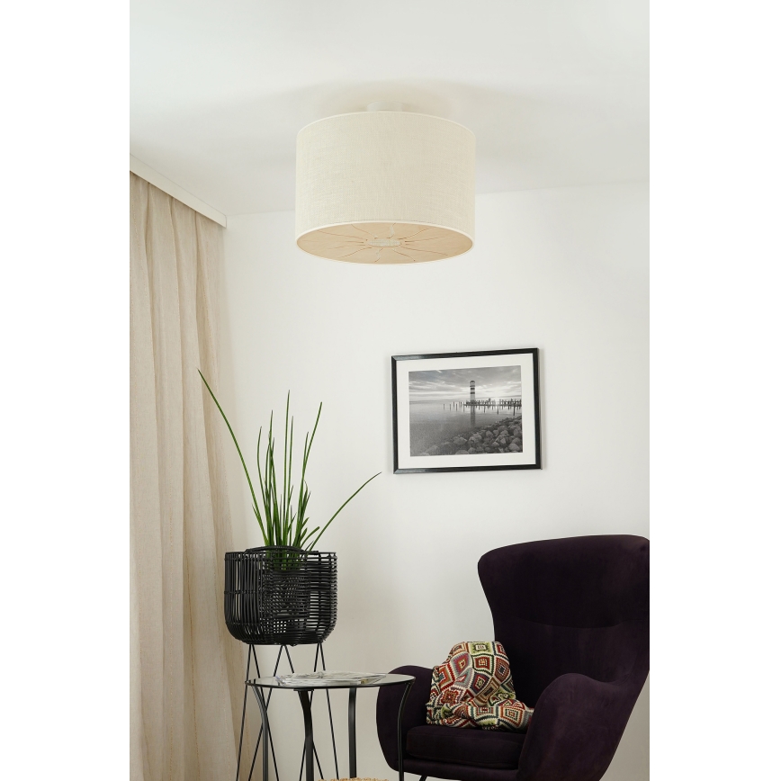 Brilagi - Lámpara de techo empotrada COUNTRY ROLLER 1xE27/15W/230V diámetro 50 cm crema