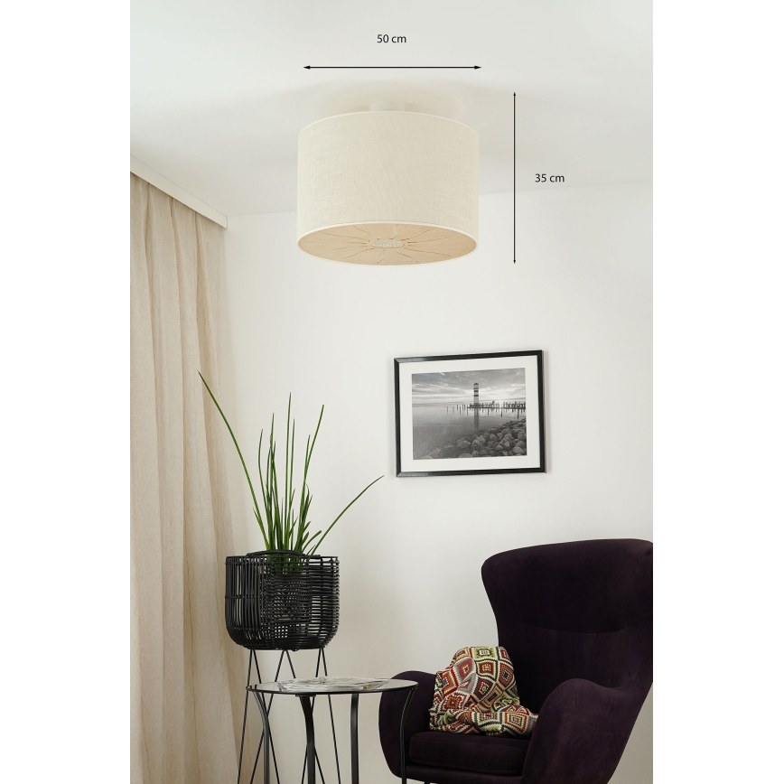 Brilagi - Lámpara de techo empotrada COUNTRY ROLLER 1xE27/15W/230V diámetro 50 cm crema
