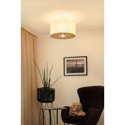 Brilagi - Lámpara de techo fija COUNTRY ROLLER 1xE27/15W/230V diámetro 45 cm crema
