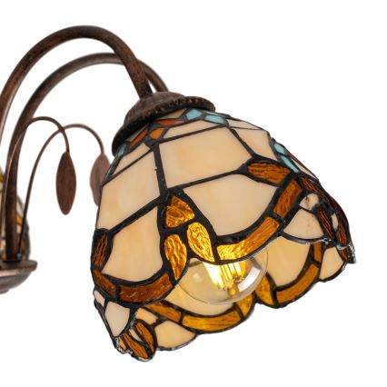 BRILAGI - Lámpara de techo de estilo Tiffany con vitral MIRABELLA, de montaje en superficie 5xE27/60W/230V, Ø 60 cm