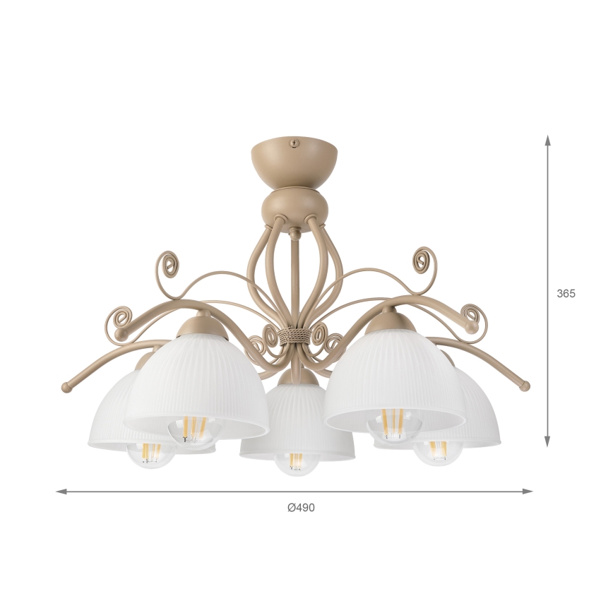 BRILAGI - Lámpara de techo de montaje en superficie ANTICO MODERN 5xE27/60W/230V beige
