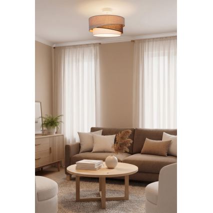 Brilagi - Lámpara de techo de montaje en superficie ARROW 1xE27/60W/230V Ø 45 cm beige/marrón/blanco