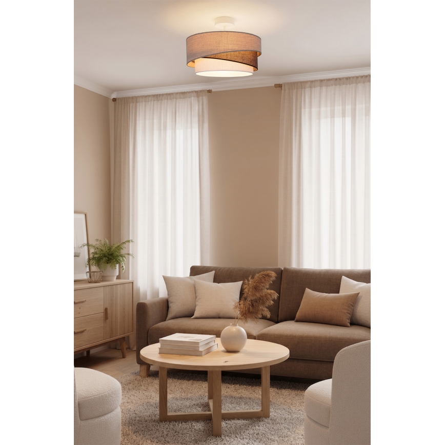 Brilagi - Lámpara de techo de montaje en superficie ARROW 1xE27/60W/230V Ø 45 cm beige/marrón/blanco