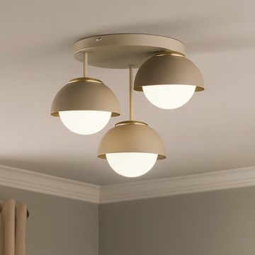 Brilagi - Lámpara de techo de montaje en superficie COSMO 3xE27/60W/230V beige/dorado