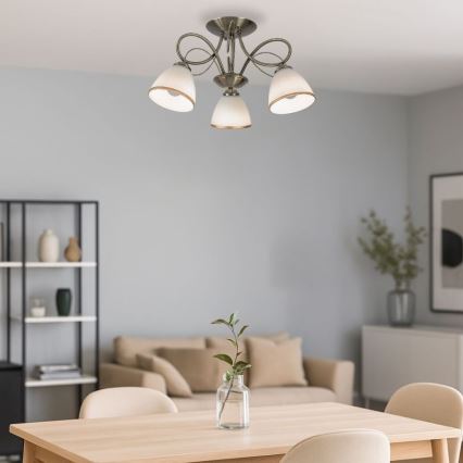 Brilagi - Lámpara de techo de montaje en superficie FRED 3xE27/60W, diámetro 59 cm, bronce