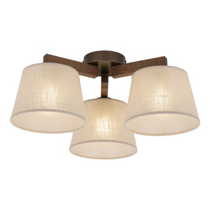 Brilagi - Lámpara de techo de montaje en superficie LATTE 3xE27/15W/230V pino/beige