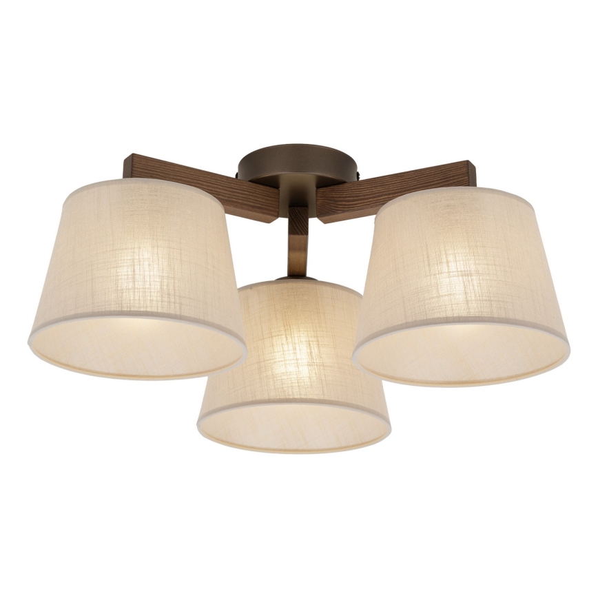 Brilagi - Lámpara de techo de montaje en superficie LATTE 3xE27/15W/230V pino/beige