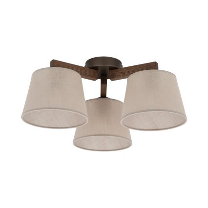 Brilagi - Lámpara de techo de montaje en superficie LATTE 3xE27/15W/230V pino/beige