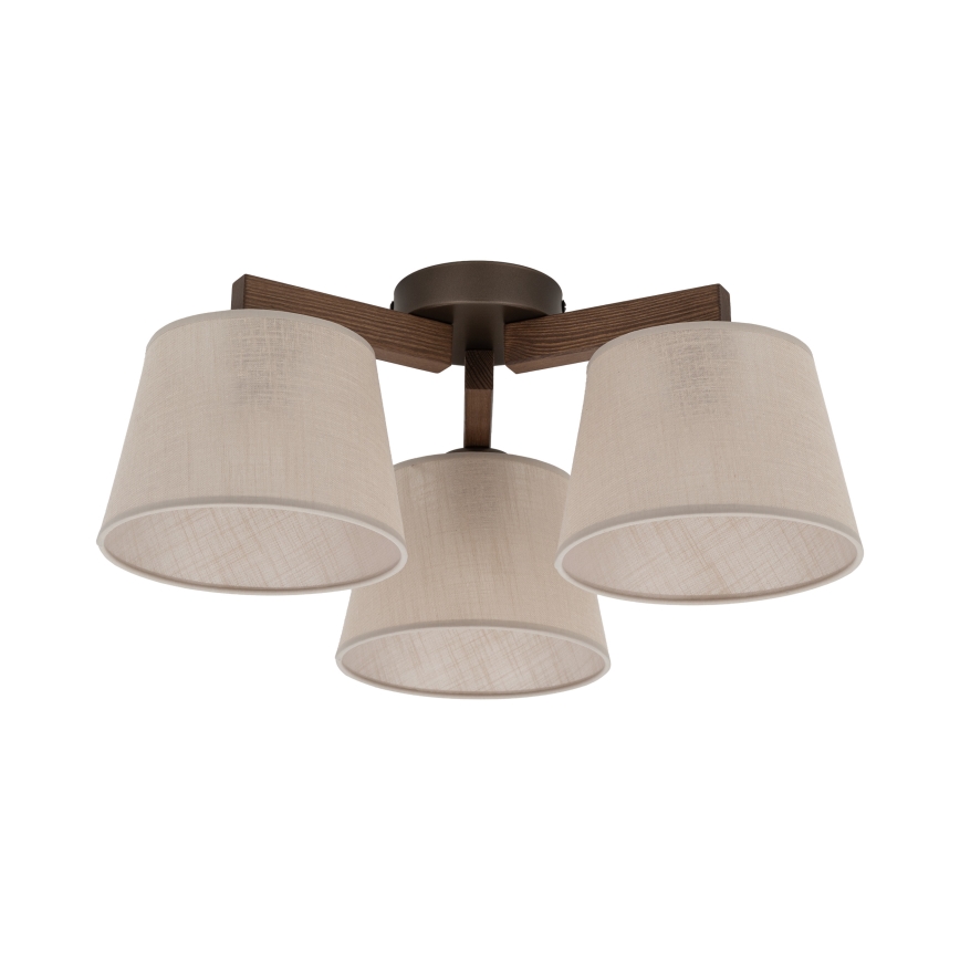 Brilagi - Lámpara de techo de montaje en superficie LATTE 3xE27/15W/230V pino/beige