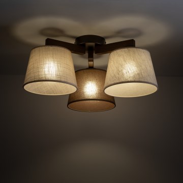 Brilagi - Lámpara de techo de montaje en superficie LATTE 3xE27/15W/230V pino/mezcla