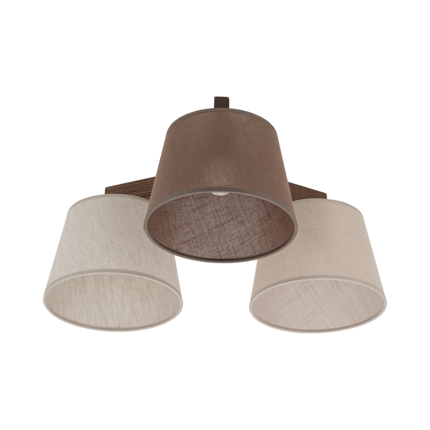 Brilagi - Lámpara de techo de montaje en superficie LATTE 3xE27/15W/230V pino/mezcla
