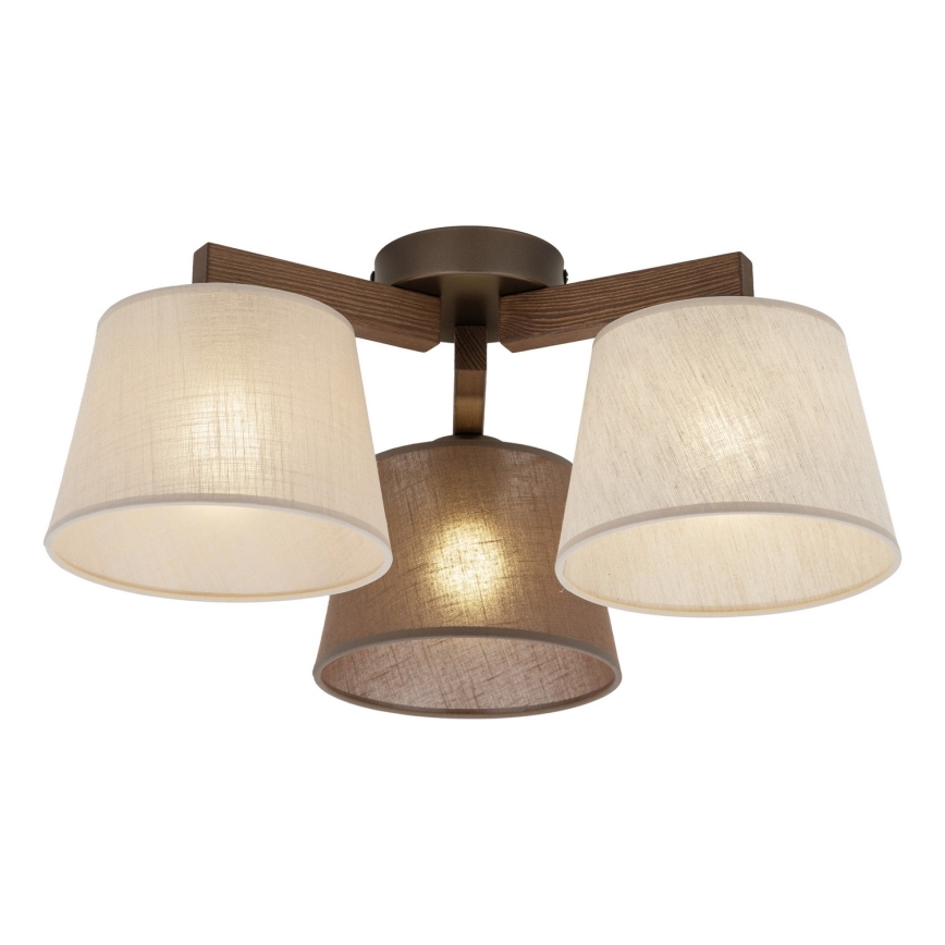 Brilagi - Lámpara de techo de montaje en superficie LATTE 3xE27/15W/230V pino/mezcla
