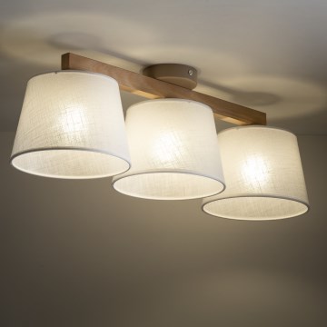 Brilagi - Lámpara de techo de montaje en superficie LATTE SABIA 3xE27/15W/230V pino/blanco