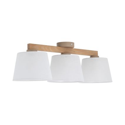 Brilagi - Lámpara de techo de montaje en superficie LATTE SABIA 3xE27/15W/230V pino/blanco