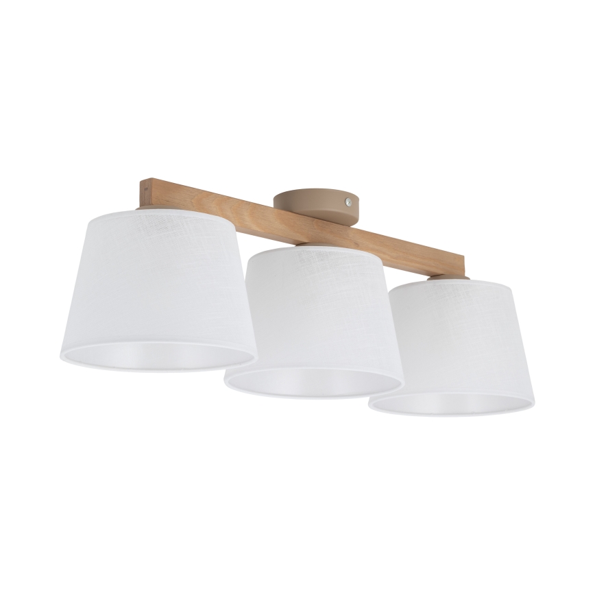 Brilagi - Lámpara de techo de montaje en superficie LATTE SABIA 3xE27/15W/230V pino/blanco