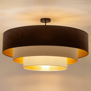 Brilagi - Lámpara de techo de montaje en superficie LUNETA 3xE27/60W/230V diámetro 80 cm marrón/beige/crema