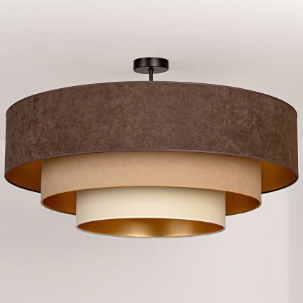 Brilagi - Lámpara de techo de montaje en superficie LUNETA 3xE27/60W/230V diámetro 80 cm marrón/beige/crema